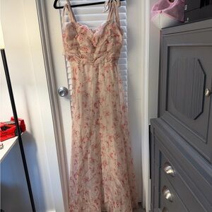 Lulu's Blush Pink Floral Maxi Dress